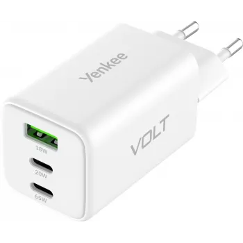 YENKEE YAC G65 WH VOLT USB-C 65W 3A barošanas adapteris