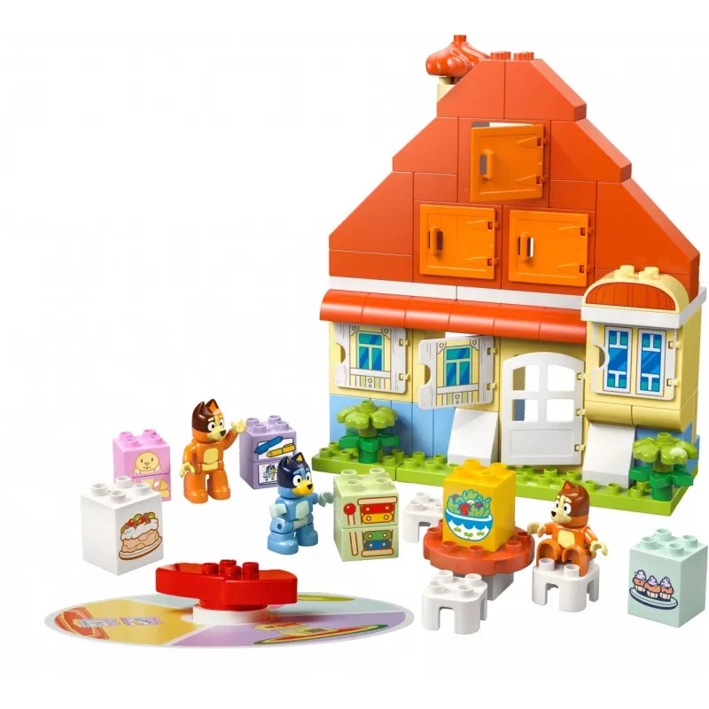Būvniecības rotaļlieta LEGO Bluey Ģimenes māja ar atmiņas spēli 10459 — 83 gabali, 3 minifigūras, vecums 3+