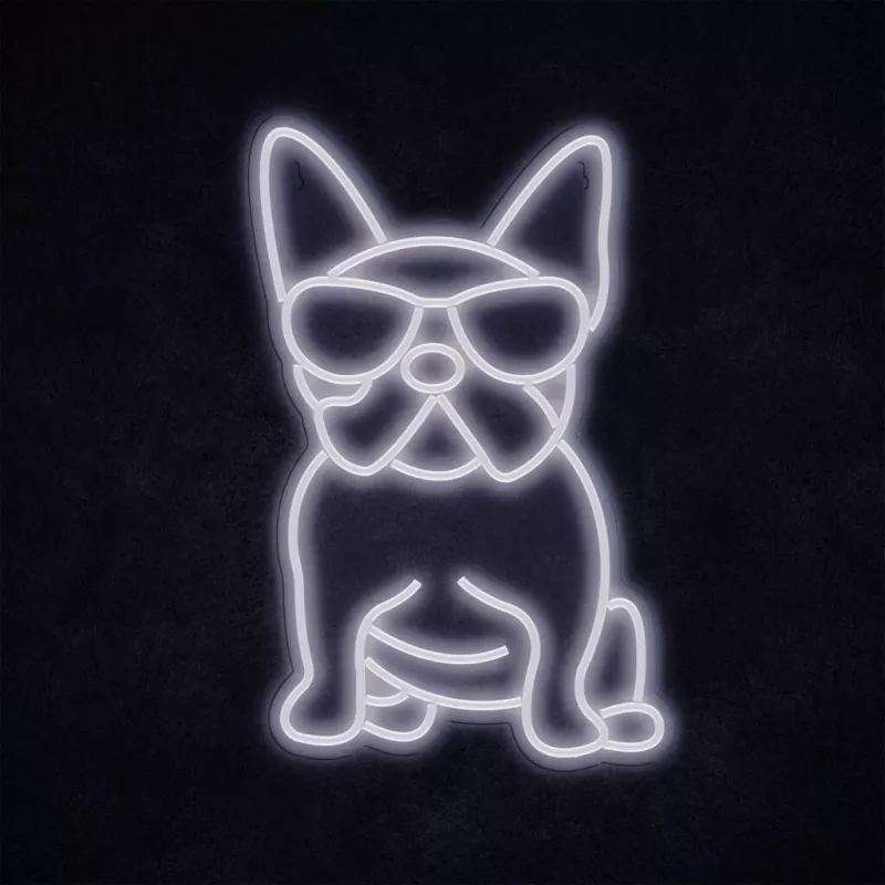 MANTA SNL66WH Franču buldoga LED neon zīme balta