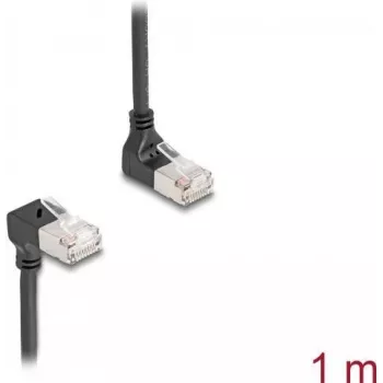 Tīkla kabelis DeLOCK RJ45 Cat.6A 1m Melns