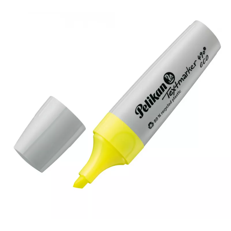 Pelikan Textmarker 490 eco marķieru komplekts 4 gab., slīpais gals, zaļa, oranža, rozā, dzeltena
