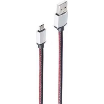 USB kabelis ShiverPeaks BS14-50096 0.9m USB A – Micro-USB B sarkans