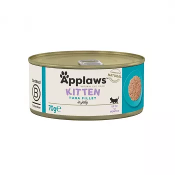 Slapjā kaķu barība Applaws Tuncis 70 g kārba — 13% olbaltumvielas, 1,7% tauki, 82% mitrums