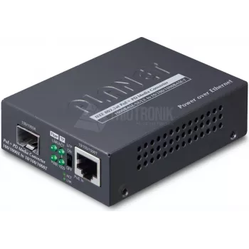 PLANET GT-805A-PD Gigabitu PoE+ PD tīkla mediju pārveidotājs 2000 Mbit/s Melns