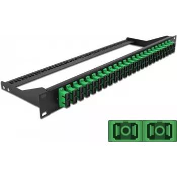 Patch Panel DeLOCK 43393 1U 19 inch SC šķiedras savienotājiem