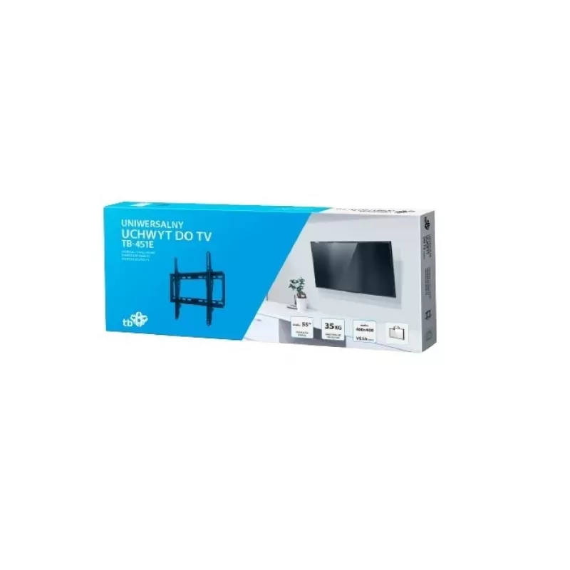 TV sienas stiprinājums TB 451E (līdz 55 collām, 35 kg, VESA 400x400)