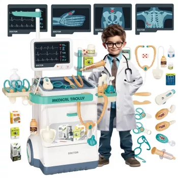Extralink Toys Interaktīvais ārsta rotaļu komplekts ar lielu medicīnas ratiņiem