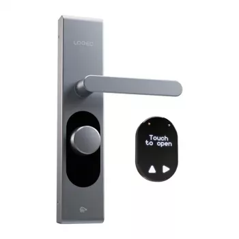 Viedā durvju slēdzene Shelly LOQED Touch Stainless Steel – pieskāriena atslēga, bezatslēgas iekļūšana, viedās mājas integrācija