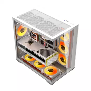 Datora korpuss Darkflash C280 (balts) ar 7 dzesēšanas ventilatoriem