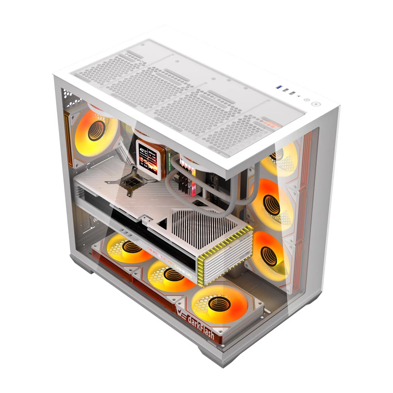 Datora korpuss Darkflash C280 (balts) ar 7 dzesēšanas ventilatoriem