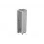 19 collu 42U LANBERG stāvošais skapis 600×600 mm Pelēks ar stikla durvīm un LCD (Flat Pack)