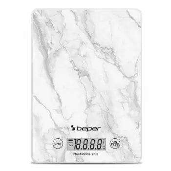 Virtuves svari Beper P102BIL004 - digitāli, 5 kg, 1 g, balts marmors