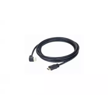HDMI v2.0 kabelis ar 90° leņķa vīrišķo savienotāju un taisno vīrišķo savienotāju, 19 kontaktu apzeltīti savienotāji, 1,8 m, bez iepakojuma