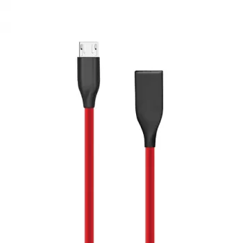 Silicona USB-Micro USB kabelis (sarkans, 2m)