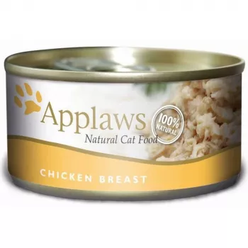 Slapjā barība kaķiem Applaws Chicken Breast 156 g — pieaugušiem, 16% olbaltumvielu, 80% mitruma, konservs