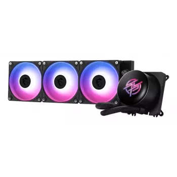 Šķidruma dzesēšanas sistēma MSI MPG CORELIQUID P13 — 120 mm ventilatori, 3 ventilatoru radiators, LGA 1851 atbalsts, melna