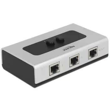 DeLOCK 87673 RJ45 manuālais slēdzis 1000 Mbit/s melns pelēks