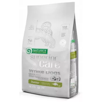 Nature's Protection Superior Care White Dogs Grain Free Junior Small Fish sausā barība suņiem 10 kg