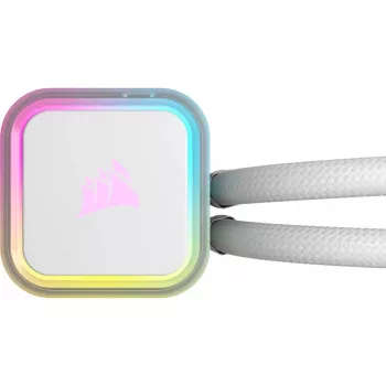 CORSAIR iCUE H100i RGB ELITE šķidruma dzesēšanas sistēma procesoriem 1 iepakojumā balta 120 mm