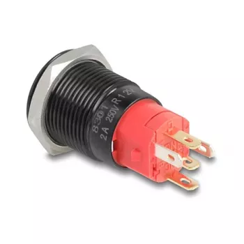 Spiedpogas slēdzis DELOCK 22013 16 mm 12 V Melns