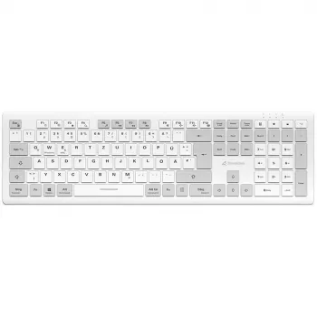 Sharkoon OfficePal K30W balta tastatūra DE izkārtojums ar gumijas kupoliem