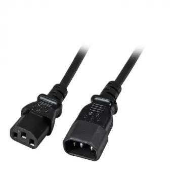 EFB-Elektronik EK503.1 pagarinātāja vads C14 180° - C13 180°, melns, 1,0 m, 3 x 0,75 mm²