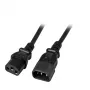 EFB-Elektronik EK503.1 pagarinātāja vads C14 180° - C13 180°, melns, 1,0 m, 3 x 0,75 mm²