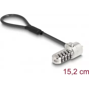 Drošības kabelis klēpjdatoram Navilock 20942 — 15.2 cm, Kensington slotam