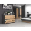 Kumode ar 8 atvilktnēm Top e shop M8 140 ANT/ART — Antracīts/Ozols, 1380×400×970 mm, skaidu plātne