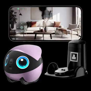 EnaBot Ebo Air 2 Plus mājas mobilais novērošanas robots ar AI kameru, violets
