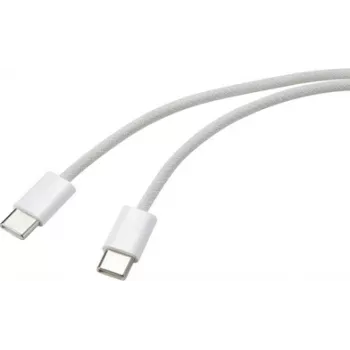 Renkforce USB kabelis USB-C® spraudnis, USB-C® spraudnis 1.00 m Balts Vītā pāra RF-6056878