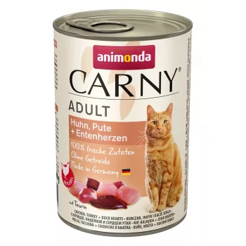 ANIMONDA Carny Adult Chicken, turkey, duck hearts - mitrā barība kaķiem - 400g