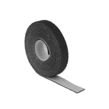 DeLOCK 18710 Melns līmlentes rullis ar āķi un cilpu 13 mm x 3 m