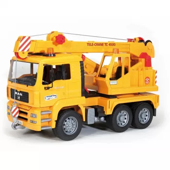 Kravas auto celtnis BRUDER MAN BR-02754, ABS konstrukcija, dzeltens, vecumam no 4 gadiem (bez Gaismas un Skaņas moduļa)