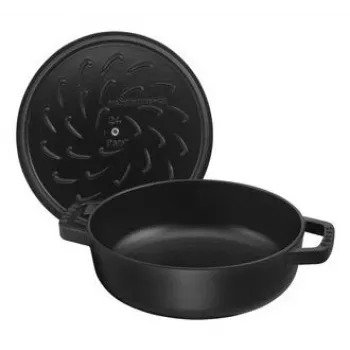ZWILLING STAUB BRAISERS apaļš sautējamais katls 28 cm, melns, apakšas diametrs 22,2 cm