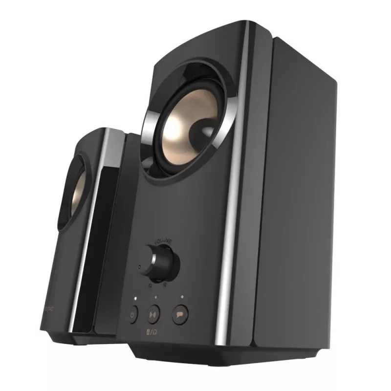 CREATIVE T60 2.0 kompaktie Hi-Fi galda skaļruņi ar skaidru dialogu un Surround skaņu, Sound Blaster SmartComms Kit, USB-C audio un mikrofona pieslēgvietām
