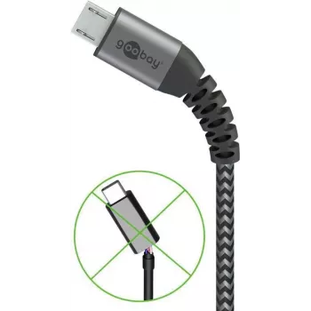 Wentronic 49283 Mobilā telefona kabelis Pelēks