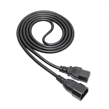 Akyga AK-UP-06 servera barošanas kabelis IEC C14–C15, 1,8 m, melns
