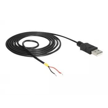 Delock kabelis USB 2.0 Type-A spraudnis > 2 x kaili vadi - 1,5 m - melns (85664)