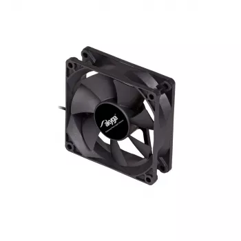 Akyga AW-8A-BK 80mm korpusa ventilators, 2000 RPM, 37 m³/h, 25 dB, 3-Pin ar Molex adapteri, melns
