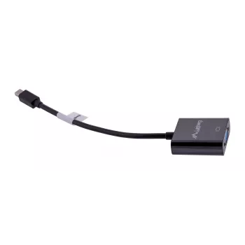 VGA (D-Sub) uz Mini DisplayPort adaptera kabelis LANBERG AD-0006-BK, 0,2 m, DisplayPort 1.2, 1920×1200@60Hz, MiniDP ligzda, melns