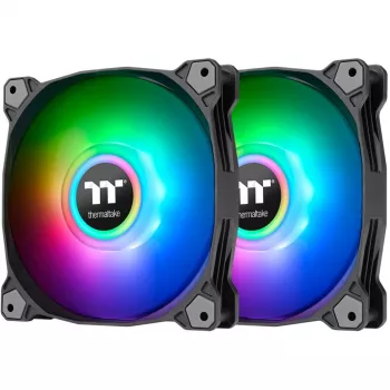Datorsistēmas ventilators Thermaltake Pure Duo 14, 140 mm, PWM, divu gredzenu RGB apgaismojums, melns
