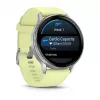 Garmin Venu 4 45 mm 010-03014-02 viedpulkstenis (sudraba, citronkrāsas silikona siksniņa)