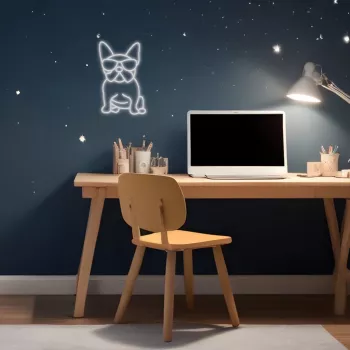 MANTA SNL66WH Franču buldoga LED neon zīme balta