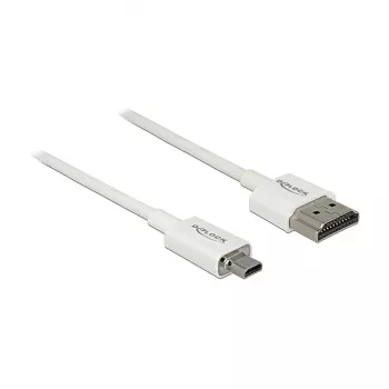 HDMI kabelis DeLOCK 85147 0.25 m A tipa uz D tipa balts