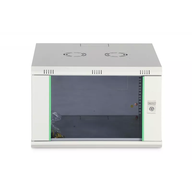 Sienas stiprinājuma skapis DIGITUS Dynamic‑N 7U 19 collu 600x600 mm, neizmontēts, IP20, atslēgas slēdzene