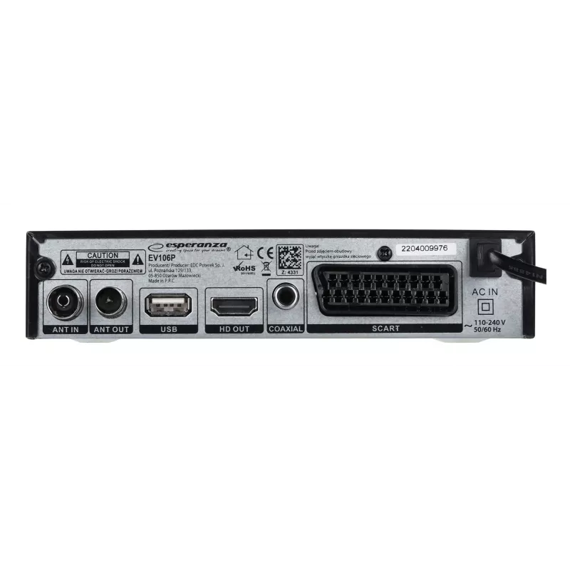 Dekoders Tuner TV DVB-T2 HEVC H.265 ar HDMI