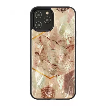 Aizsargmaciņš iKins Apple iPhone 12 / 12 Pro — rozā marmora raksts