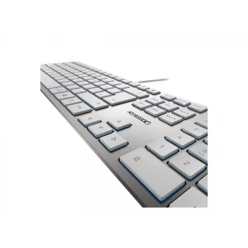 Tastatūra CHERRY KC 6000 SLIM universāla USB QWERTZ vācu sudraba