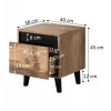 Naktsgaldiņš cama meble NORD, komplekts 2 gab., 40×38×45 cm, ozols wotan/antracīts, 1 atvilktne, 16 mm rāmis